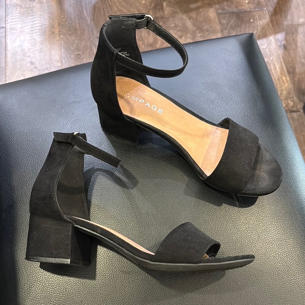 Rampage Black Block Heel Sandals